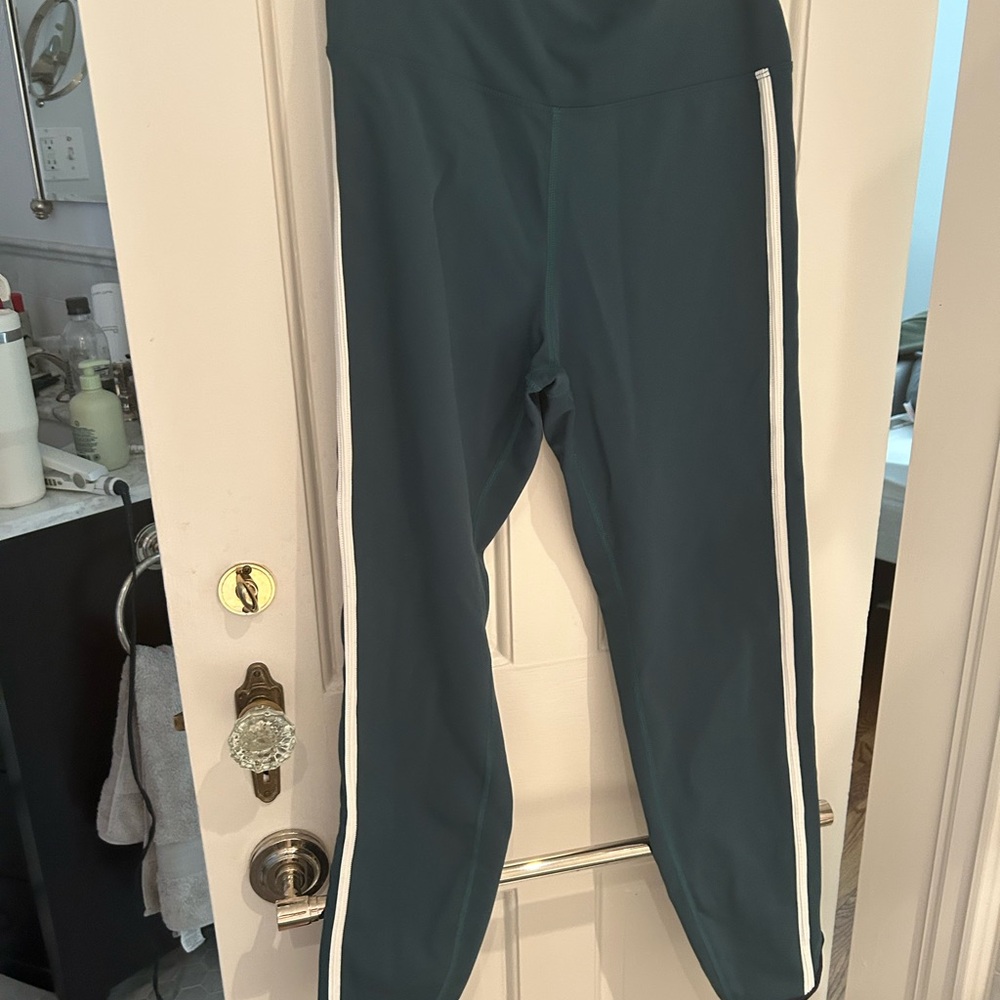 Beach Riot Teal Leggings with White Stripes
